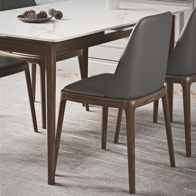 Extendable Sintered Stone Top Dining Set Rectangle 1/4/5/7 Pieces Dining Room Table Set
