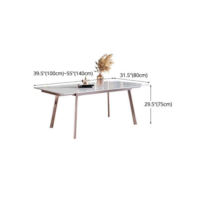 Modern Sintered Stone Top Dining Set Extendable 1/4/5/7 Pieces Dining Room Table Set