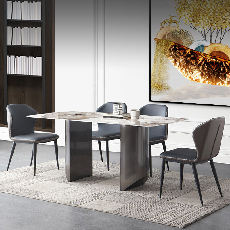 Modern Sintered Stone Top Dining Set Rectangle 1/2/5/7 Pieces Dining Area Table Set