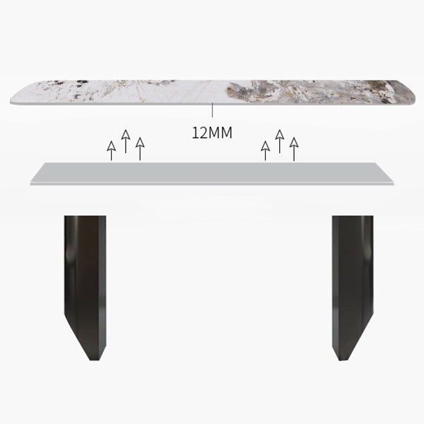 Modern Sintered Stone Top Dining Set Rectangle 1/2/3/4/5/7 Pieces Dining Room Table Set
