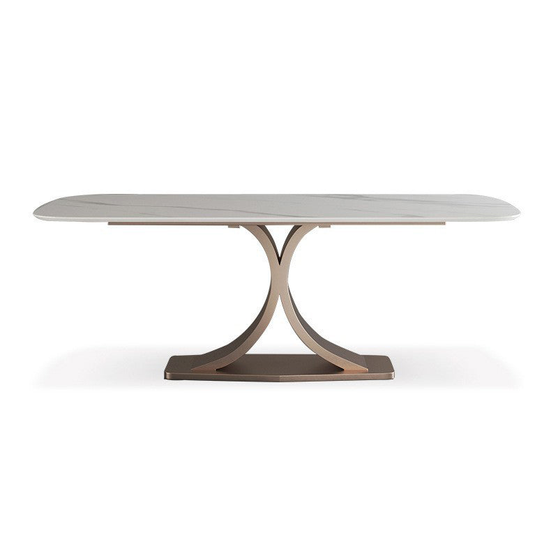 Modern Sintered Stone Top Dining Set Rectangle 1/5/6 Pieces Dining Room Table Set