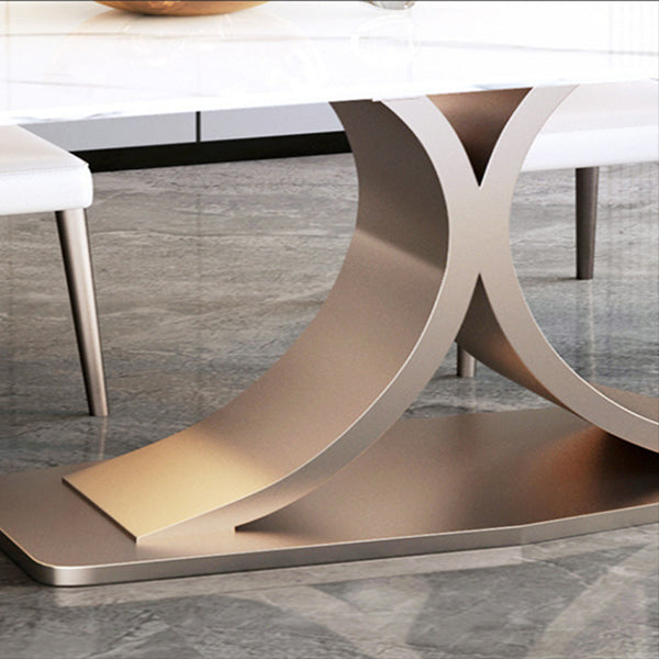 Modern Sintered Stone Top Dining Set Rectangle 1/5/6 Pieces Dining Room Table Set