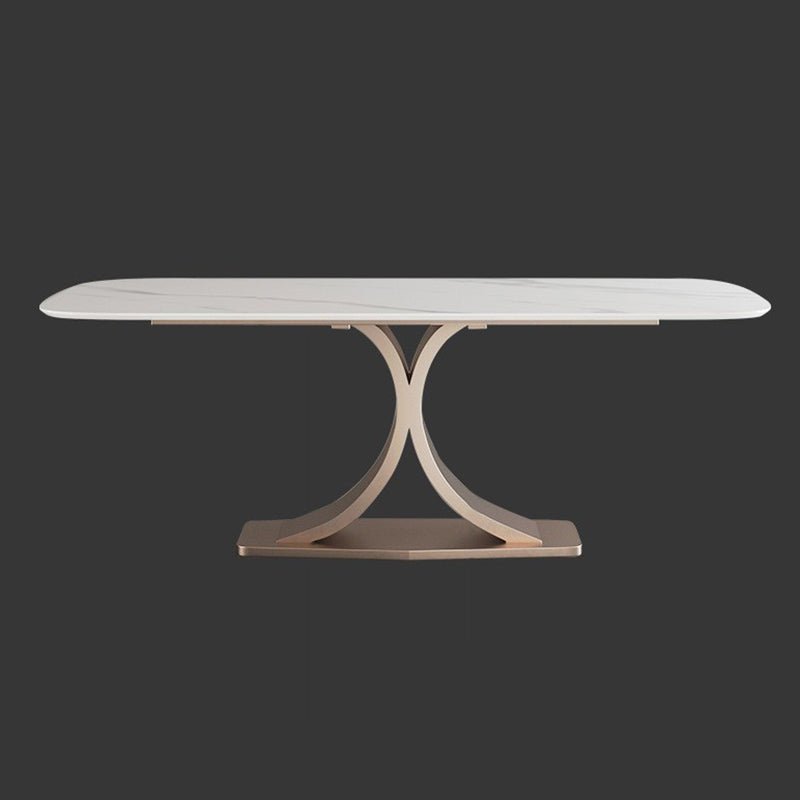 Modern Sintered Stone Top Dining Set Rectangle 1/5/6 Pieces Dining Room Table Set