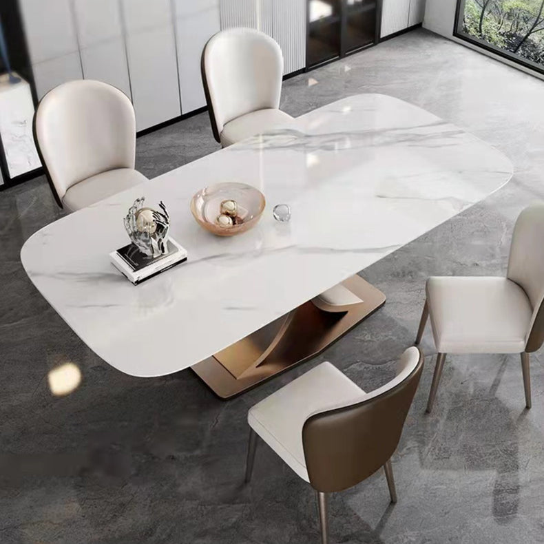 Modern Sintered Stone Top Dining Set Rectangle 1/5/6 Pieces Dining Room Table Set