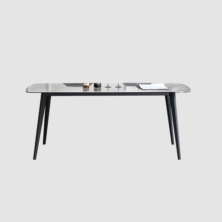 Modern Rectangle Dinette Set 1/2/5/7 Pieces Grey Sintered Stone Top Dining Table Set