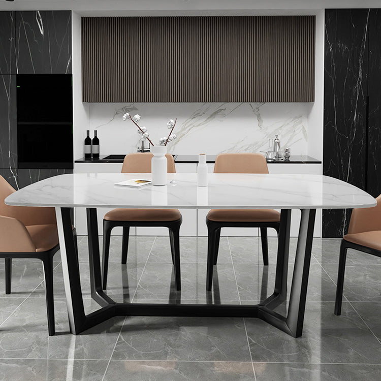 Modern Ash Wood Dinette Set 1/4/5 Pieces Rectangle Sintered Stone Top Dining Table Set