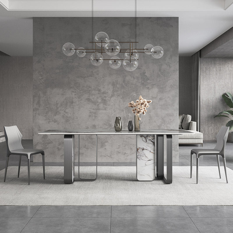 Designer Style Sintered Stone Top Dining Set Rectangle 1/3/4/5/6/9 Pieces Dining Table Set