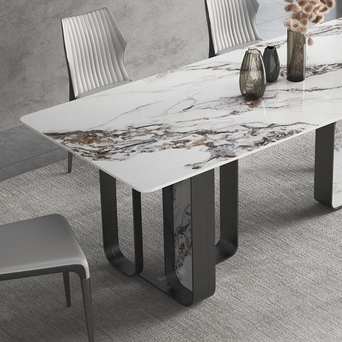 Designer Style Sintered Stone Top Dining Set Rectangle 1/3/4/5/6/9 Pieces Dining Table Set