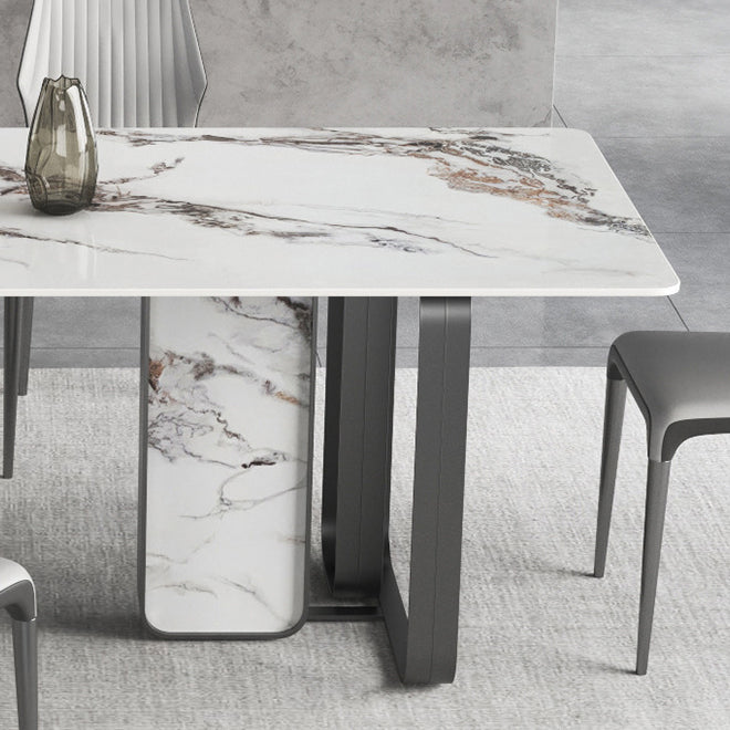 Designer Style Sintered Stone Top Dining Set Rectangle 1/3/4/5/6/9 Pieces Dining Table Set