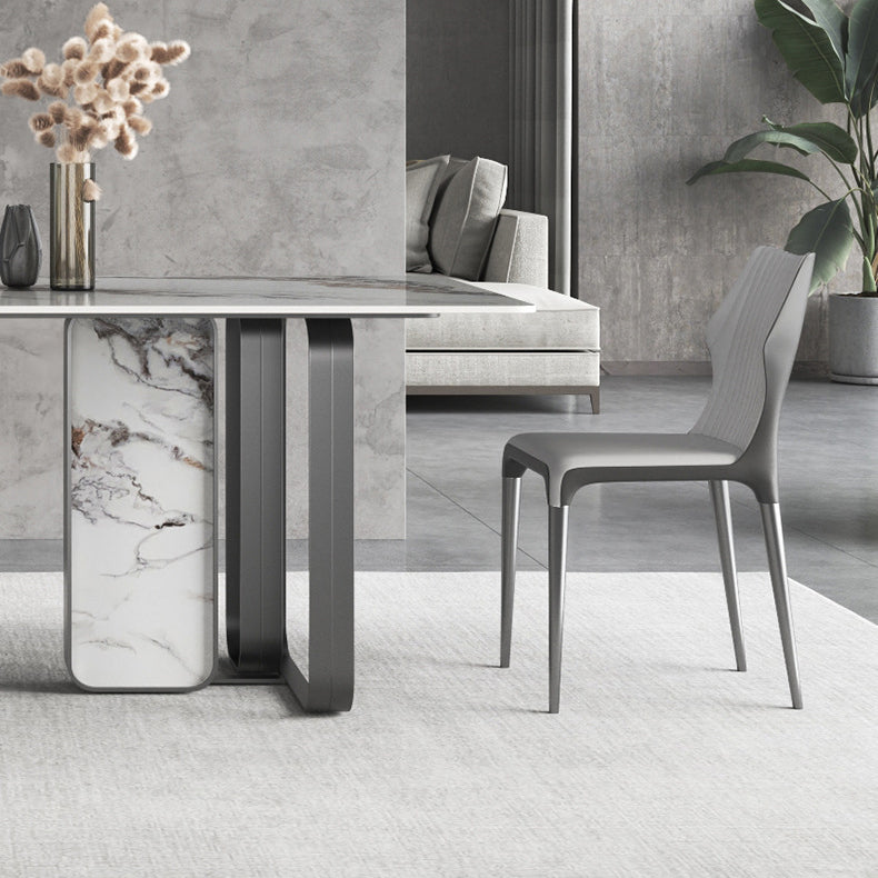 Designer Style Sintered Stone Top Dining Set Rectangle 1/3/4/5/6/9 Pieces Dining Table Set