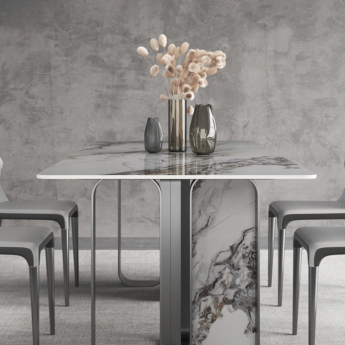 Designer Style Sintered Stone Top Dining Set Rectangle 1/3/4/5/6/9 Pieces Dining Table Set