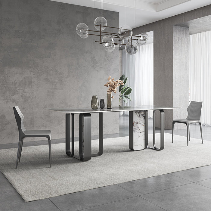 Designer Style Sintered Stone Top Dining Set Rectangle 1/3/4/5/6/9 Pieces Dining Table Set