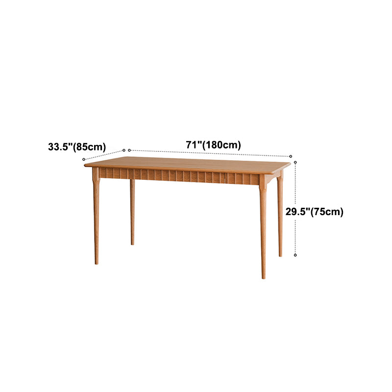 Solid Wood Dining Table Modern Rectangle Dining Table with 4 Legs