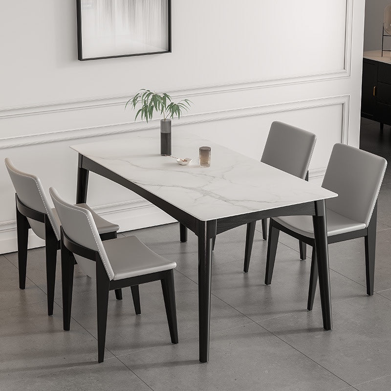 Medieval Modern Sintered Stone Top Dining Table Rectangle Table with 4 Legs