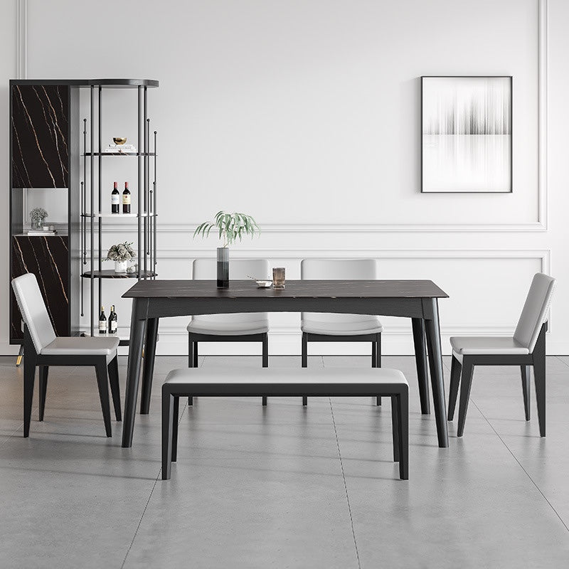 Medieval Modern Sintered Stone Top Dining Table Rectangle Table with 4 Legs
