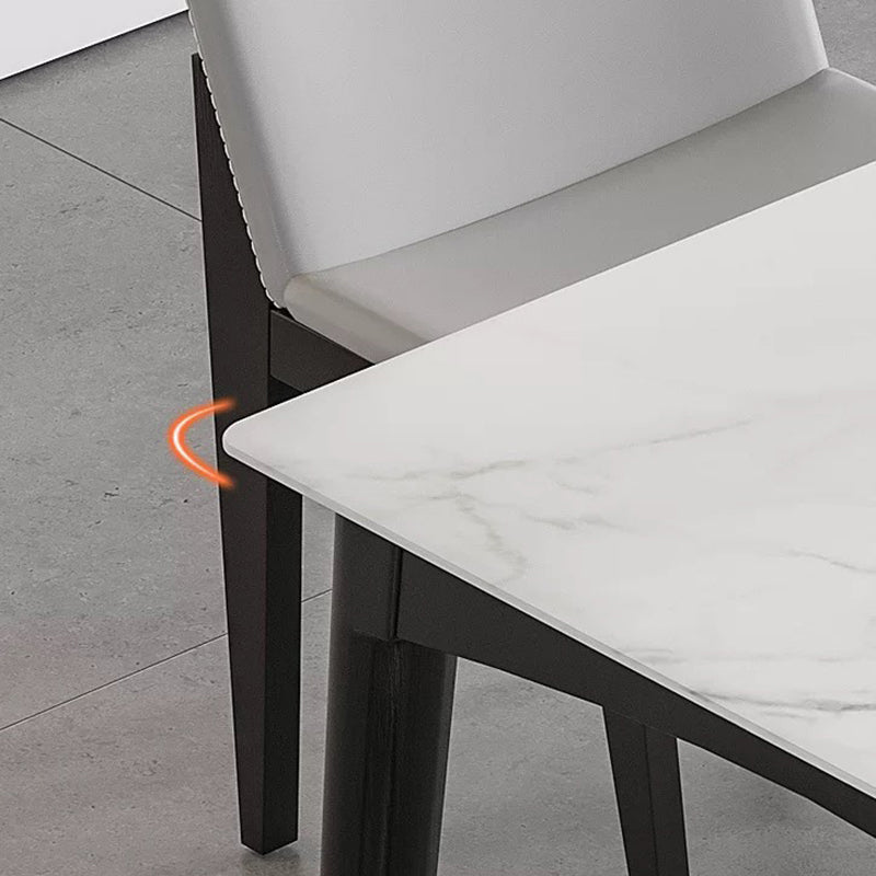 Medieval Modern Sintered Stone Top Dining Table Rectangle Table with 4 Legs