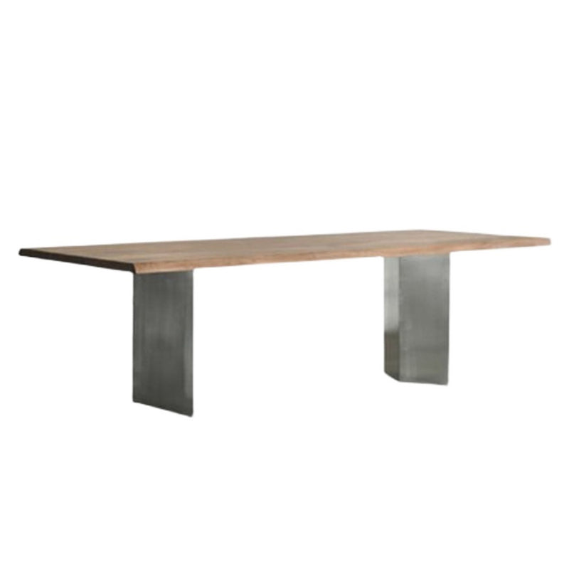 Industrial Solid Wood Table for Restaurant Rectangle Table with Double Pedestal