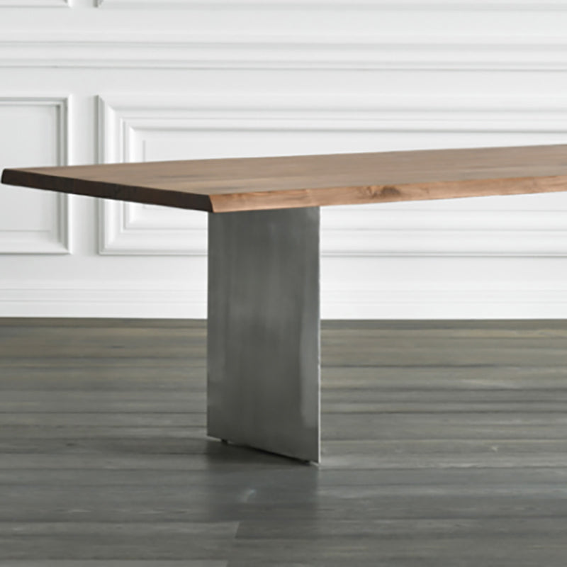 Industrial Solid Wood Table for Restaurant Rectangle Table with Double Pedestal