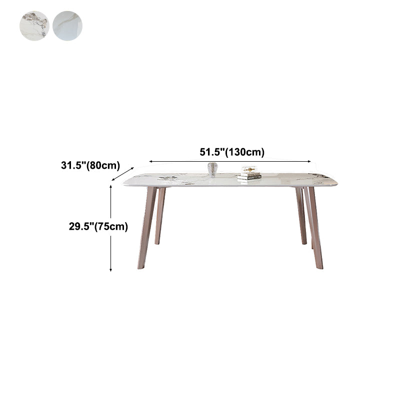 Rectangle Top Dining Table Modern Stone Dining Table with 4 Legs