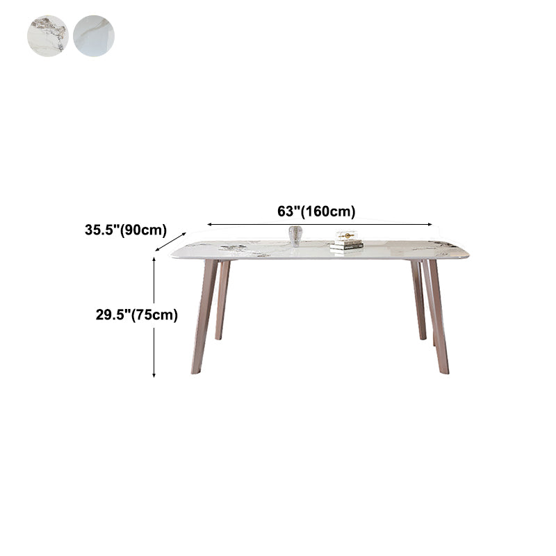 Rectangle Top Dining Table Modern Stone Dining Table with 4 Legs