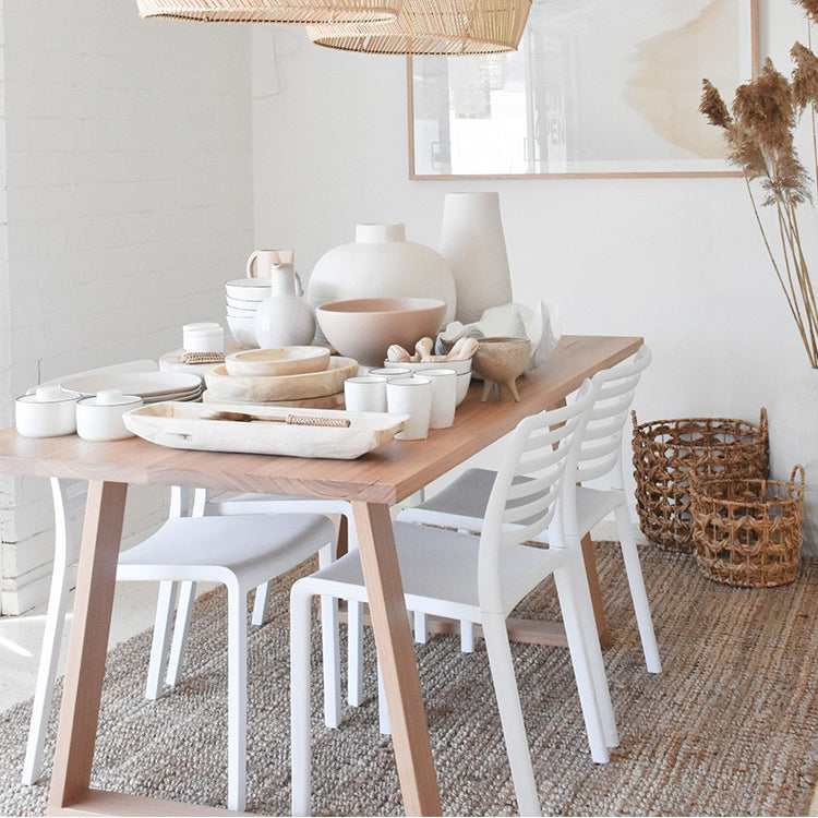 Solid Wood Top Table Traditional Luxury Table with Sled Base