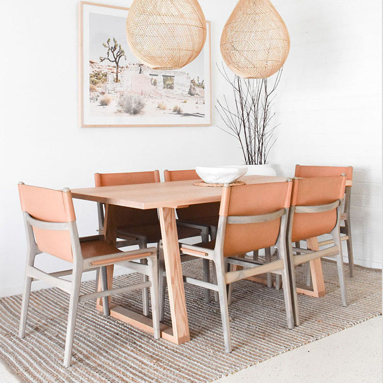Solid Wood Top Table Traditional Luxury Table with Sled Base