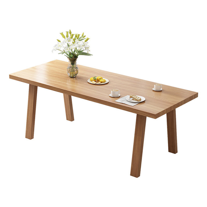 Solid Wood Top Dining Table Traditional Luxury Table with 4 Legs