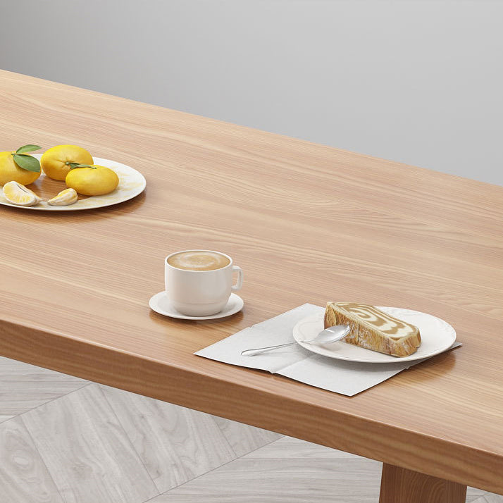 Solid Wood Top Dining Table Traditional Luxury Table with 4 Legs