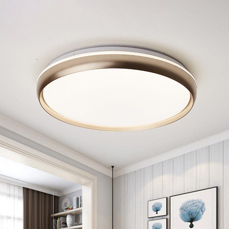 LED Living Room Flush Lighting Minimalist Black / Gold / Silver Flushmount con Circular Acrilico Shade