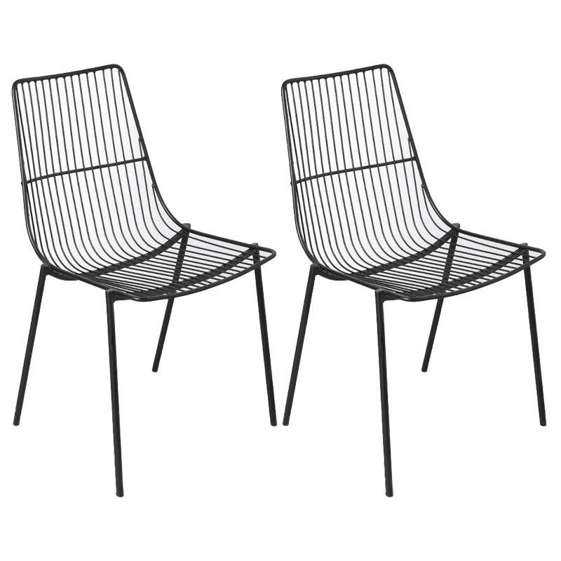Glam Style Dining Chair Metal Windsor Back Dining Side Chair for Dining Room