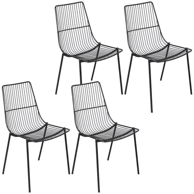 Glam Style Dining Chair Metal Windsor Back Dining Side Chair for Dining Room