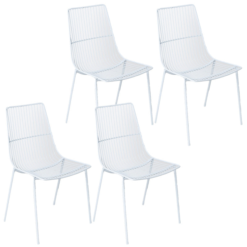 Glam Style Dining Chair Metal Windsor Back Dining Side Chair for Dining Room