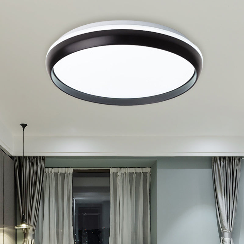 LED Living Room Flush Lighting Minimalist Black / Gold / Silver Flushmount con Circular Acrilico Shade