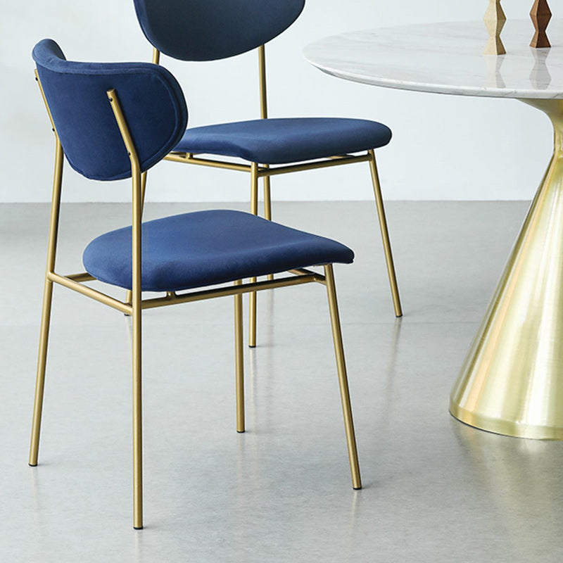 Upholstered Dining Chair Glam Style Open Back Side Chair for Indoor