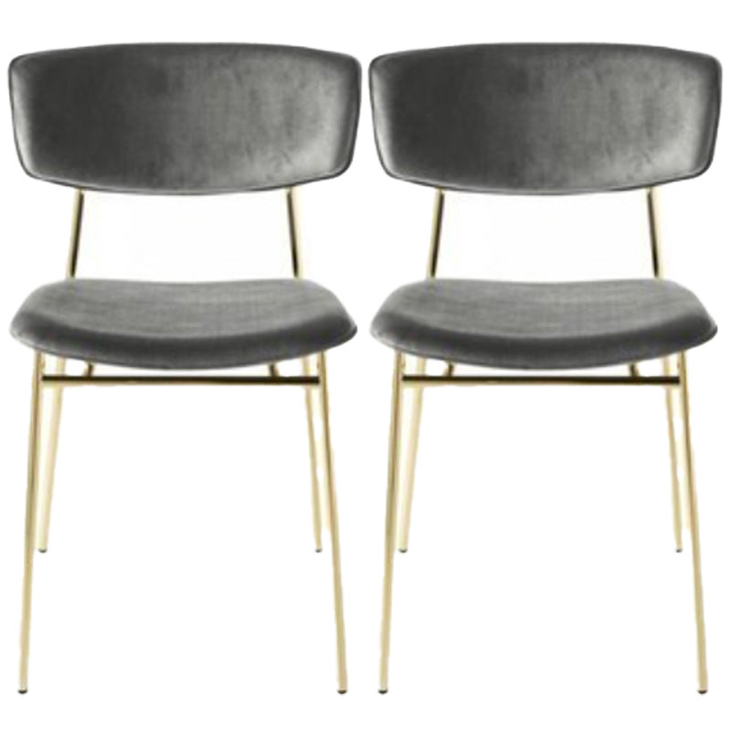 Upholstered Dining Chair Glam Style Open Back Side Chair for Indoor
