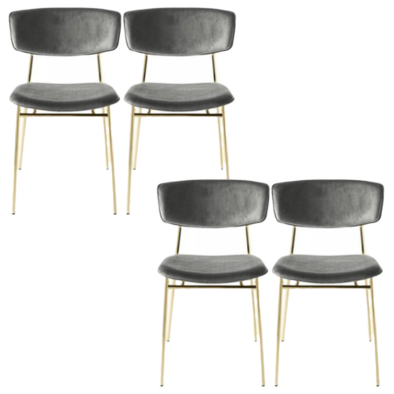 Upholstered Dining Chair Glam Style Open Back Side Chair for Indoor
