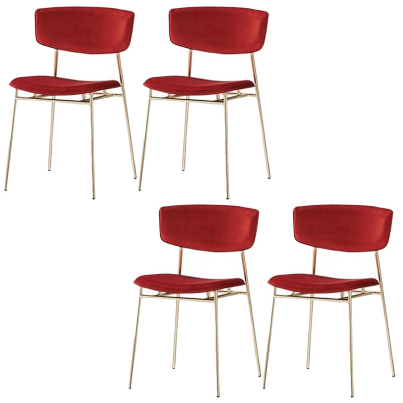 Upholstered Dining Chair Glam Style Open Back Side Chair for Indoor