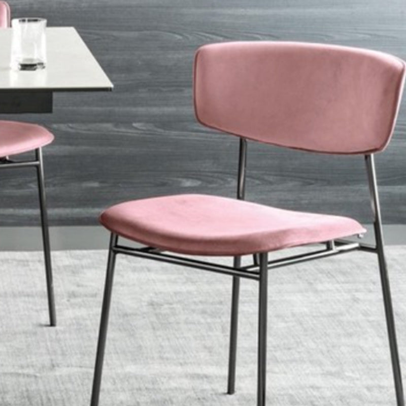 Upholstered Dining Chair Glam Style Open Back Side Chair for Indoor