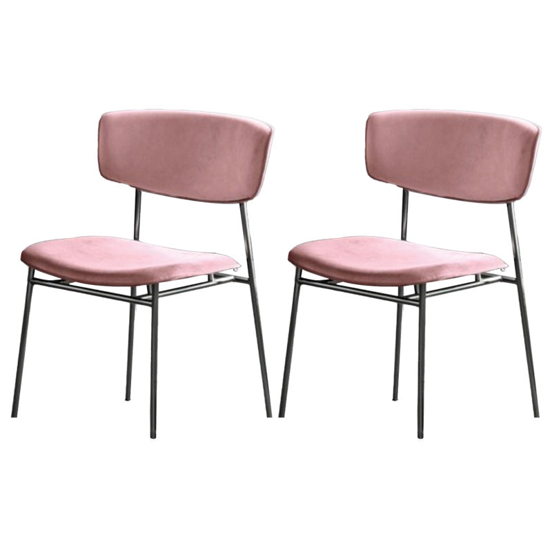 Upholstered Dining Chair Glam Style Open Back Side Chair for Indoor
