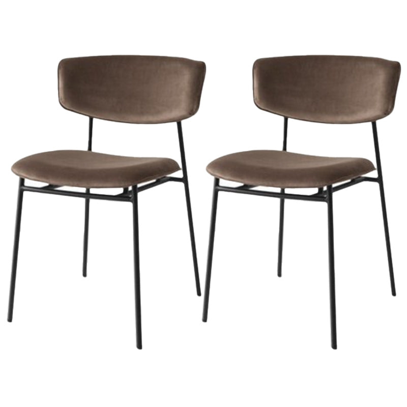 Upholstered Dining Chair Glam Style Open Back Side Chair for Indoor