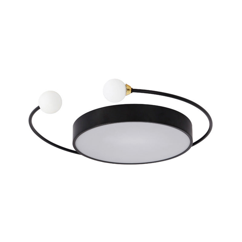 Zwart/Grijze Drum Inbouwplafondlamp Moderne LED Metalen Inbouwlamp met 2-Modo Licht in Wit/Warm Licht