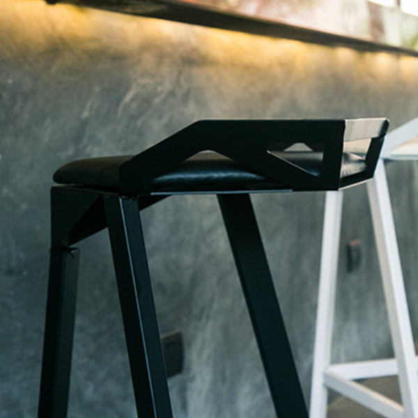 Modern Armless Backrest Counter Stool Iron Cafe Bar Stool with Seat