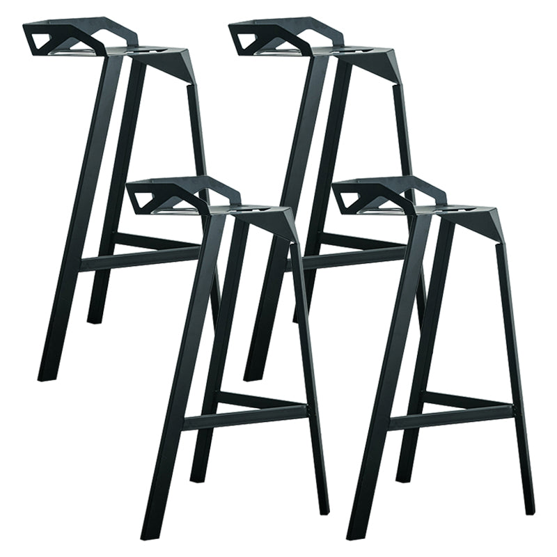 Modern Armless Backrest Counter Stool Iron Cafe Bar Stool with Seat