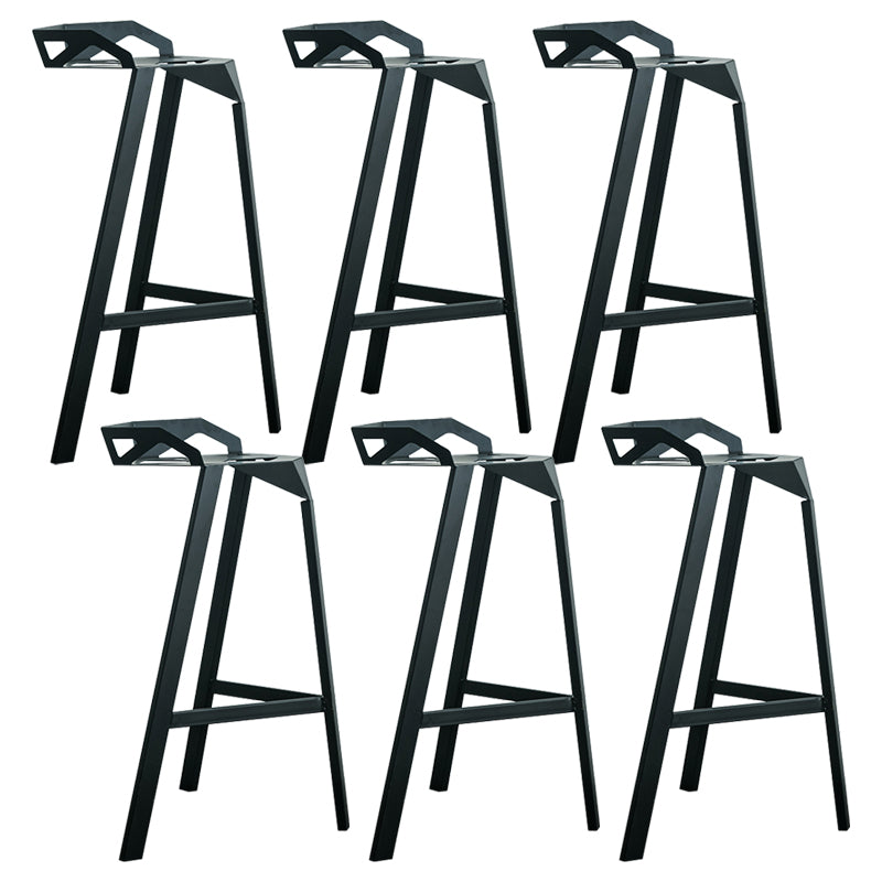 Modern Armless Backrest Counter Stool Iron Cafe Bar Stool with Seat