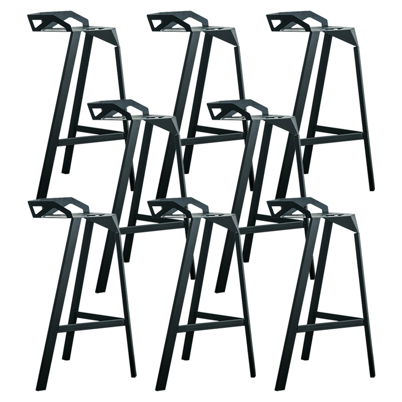 Modern Armless Backrest Counter Stool Iron Cafe Bar Stool with Seat