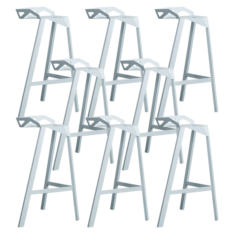 Modern Armless Backrest Counter Stool Iron Cafe Bar Stool with Seat