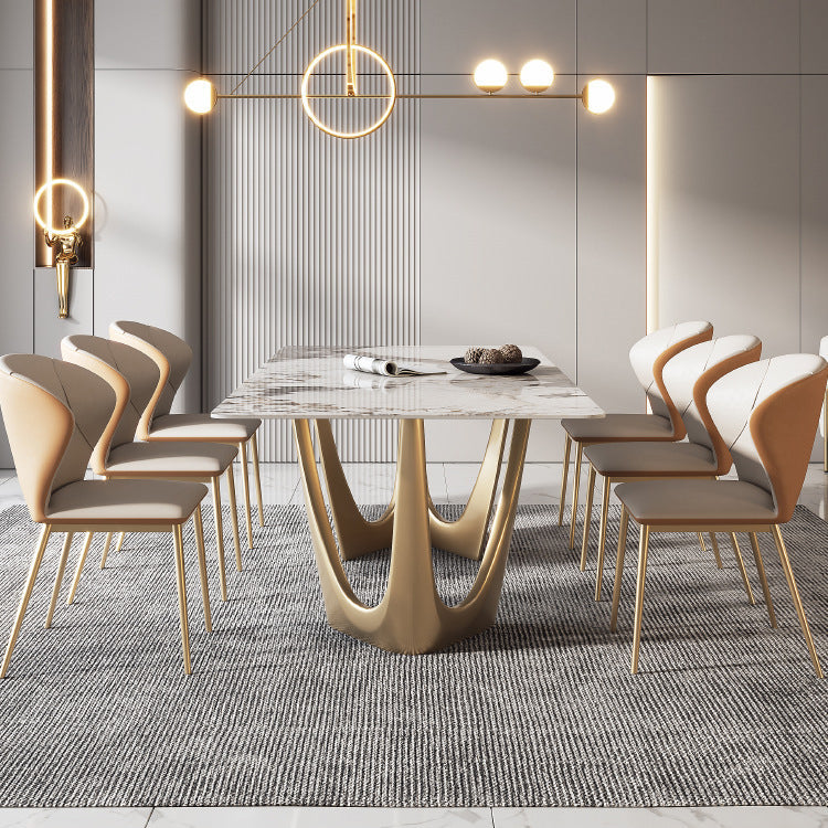 Luxury Sintered Stone Dining Set Rectangle 1/4/5/7 Pieces Dining Room Table Set
