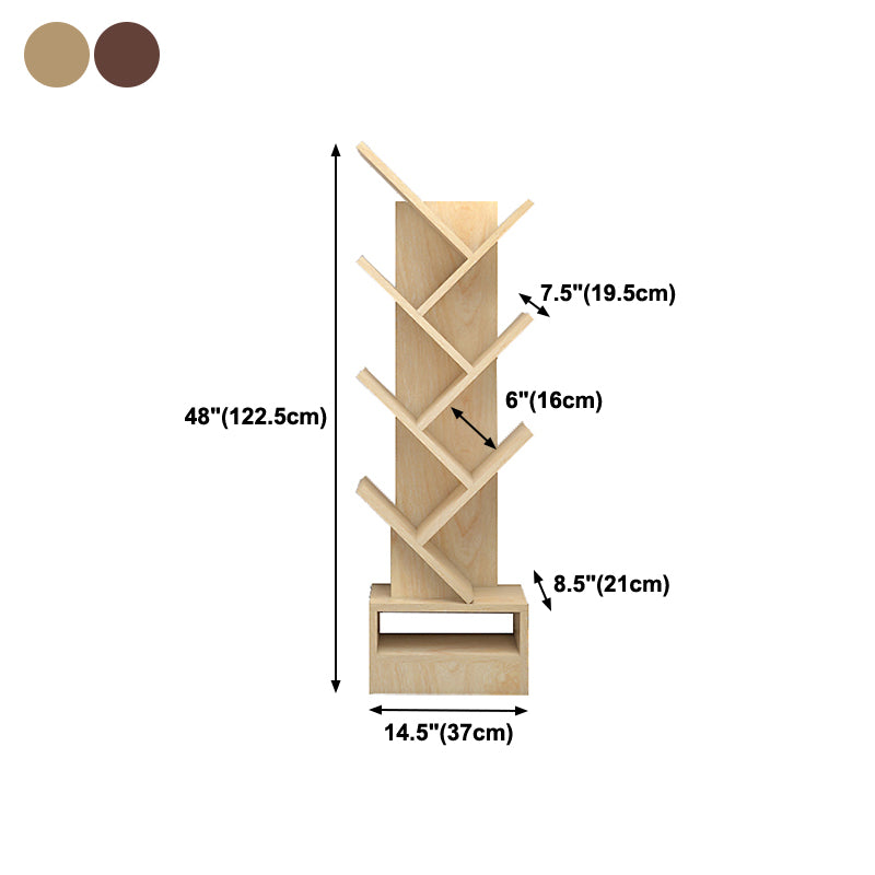 Contemporary Style Geometric Bookcase Vertical Closed Back Book Shelf