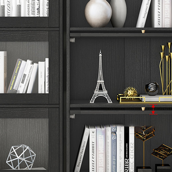 Glam Bookshelf Standard Wooden Shelf Bookcase with Cabinets for Office