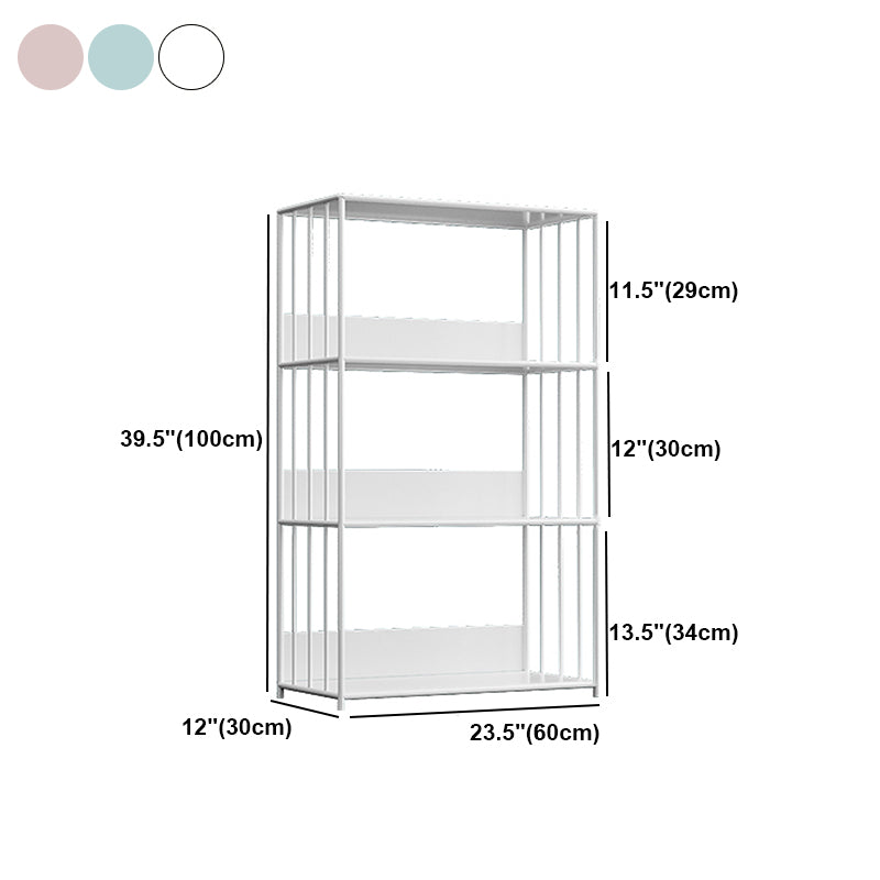 Metal Open Back Standard Bookcase Scandinavian Style Book Shelf